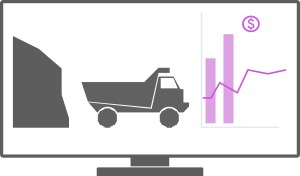 Illustration about a mining software to help with project estimation.