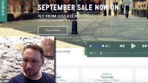 Flight booking for his next holiday. Recording negative and positive experiences on a desktop app.