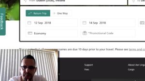 Man booked ticket for solo travel. Recording negative and positive experiences on a desktop app.
